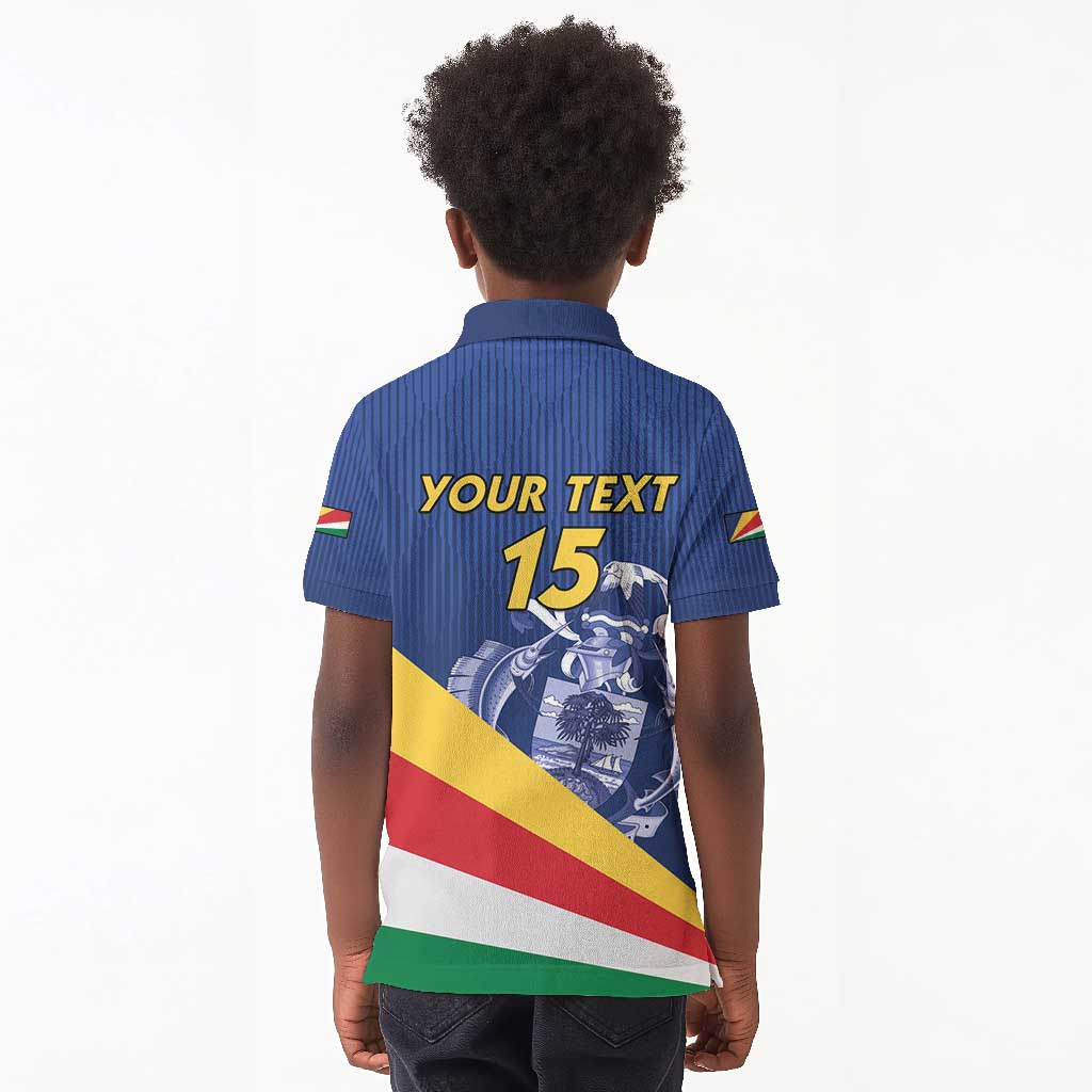 Custom Seychelles Beach Soccer 2025 Kid Polo Shirt Go Champions Sesel