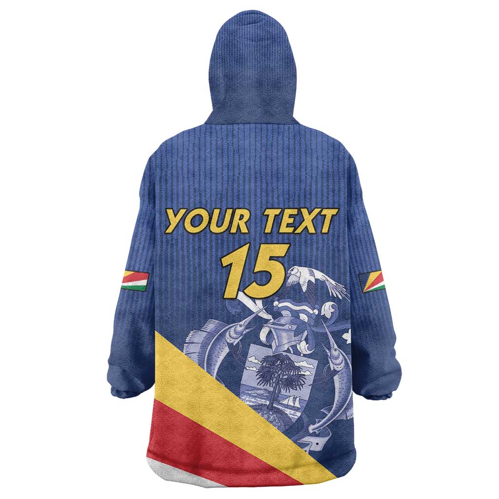 Custom Seychelles Beach Soccer 2025 Kid Wearable Blanket Hoodie Go Champions Sesel