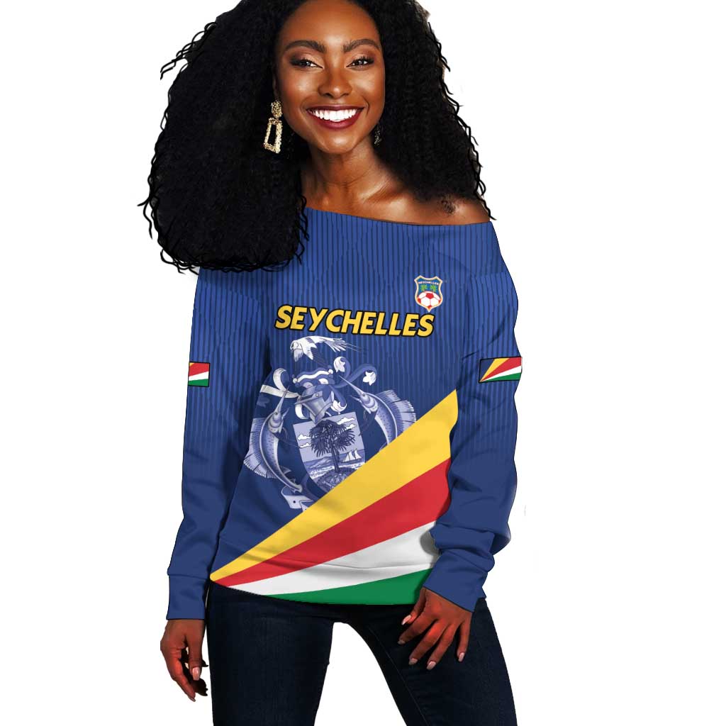 Custom Seychelles Beach Soccer 2025 Off Shoulder Sweater Go Champions Sesel