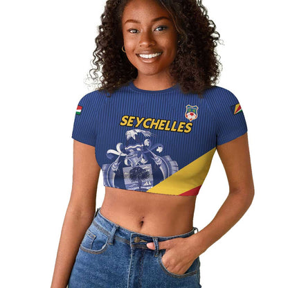 Custom Seychelles Beach Soccer 2025 Raglan Cropped T shirt Go Champions Sesel