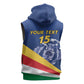 Custom Seychelles Beach Soccer 2025 Sleeveless Zip Hoodie Go Champions Sesel - African Pride