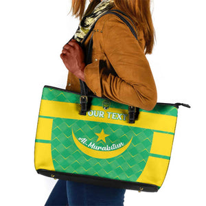 Custom Mauritania Beach Soccer 2025 Leather Tote Bag Allez Al-Murabitun