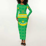 Custom Mauritania Beach Soccer 2025 Long Sleeve Bodycon Dress Allez Al-Murabitun LT15
