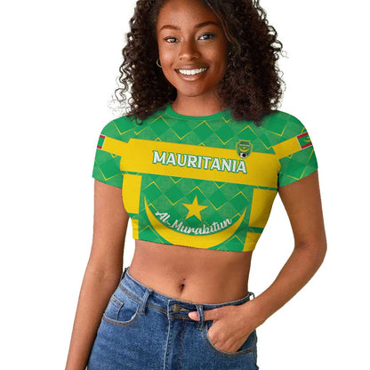 Custom Mauritania Beach Soccer 2025 Raglan Cropped T shirt Allez Al-Murabitun