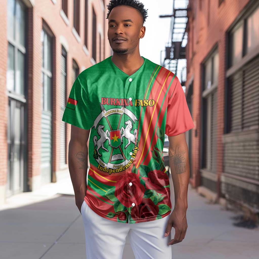Personalised Burkina Faso Independence Day Baseball Jersey Coat Of Arms African Pattern