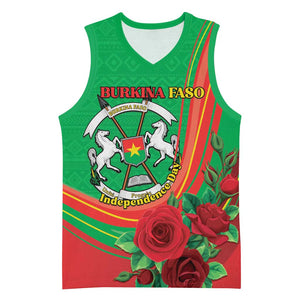 Personalised Burkina Faso Independence Day Basketball Jersey Coat Of Arms African Pattern LT15