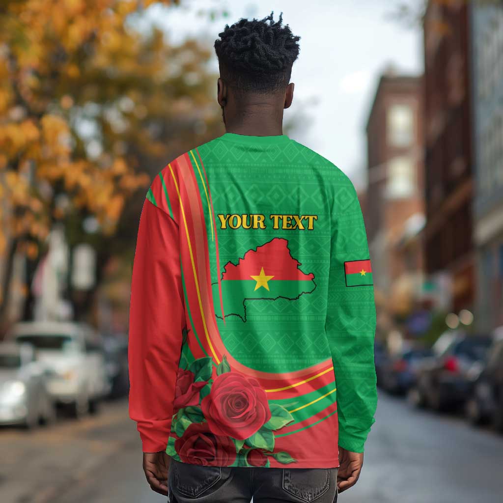 Personalised Burkina Faso Independence Day Long Sleeve Shirt Coat Of Arms African Pattern