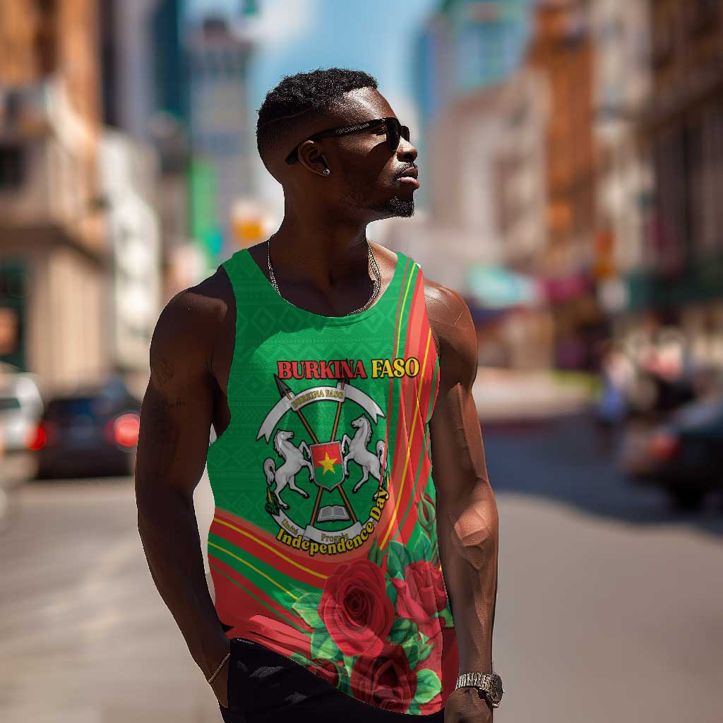 Personalised Burkina Faso Independence Day Men Tank Top Coat Of Arms African Pattern