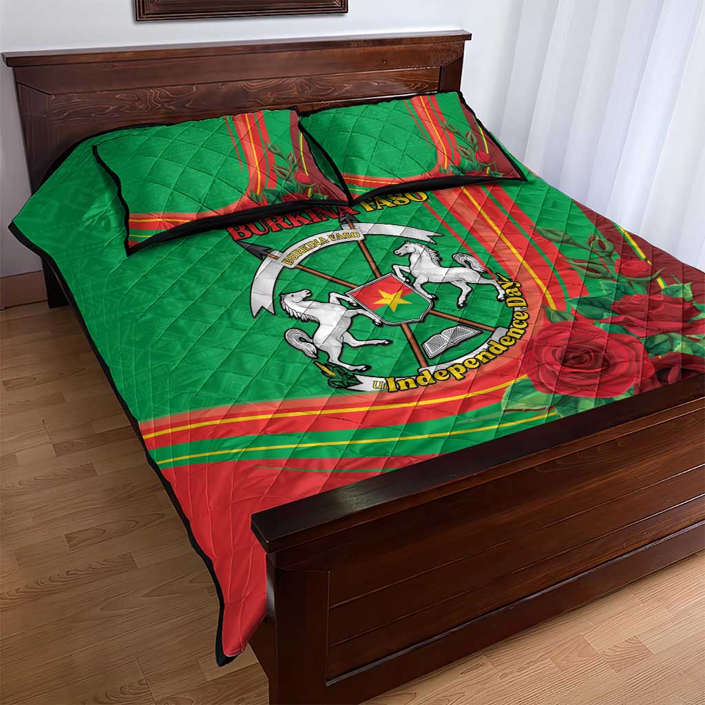 Burkina Faso Independence Day Quilt Bed Set Coat Of Arms African Pattern