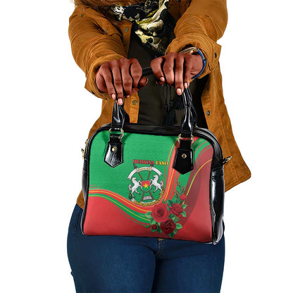 Burkina Faso Independence Day Shoulder Handbag Coat Of Arms African Pattern