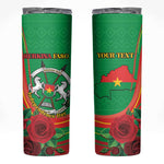 Personalised Burkina Faso Independence Day Skinny Tumbler Coat Of Arms African Pattern