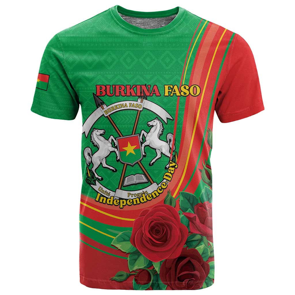 Personalised Burkina Faso Independence Day T shirt Coat Of Arms African Pattern