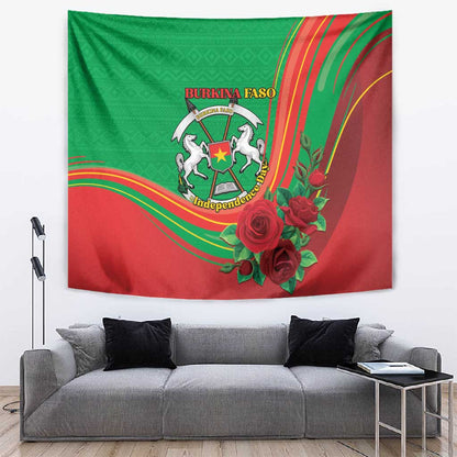 Burkina Faso Independence Day Tapestry Coat Of Arms African Pattern