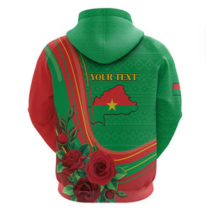 Personalised Burkina Faso Independence Day Zip Hoodie Coat Of Arms African Pattern