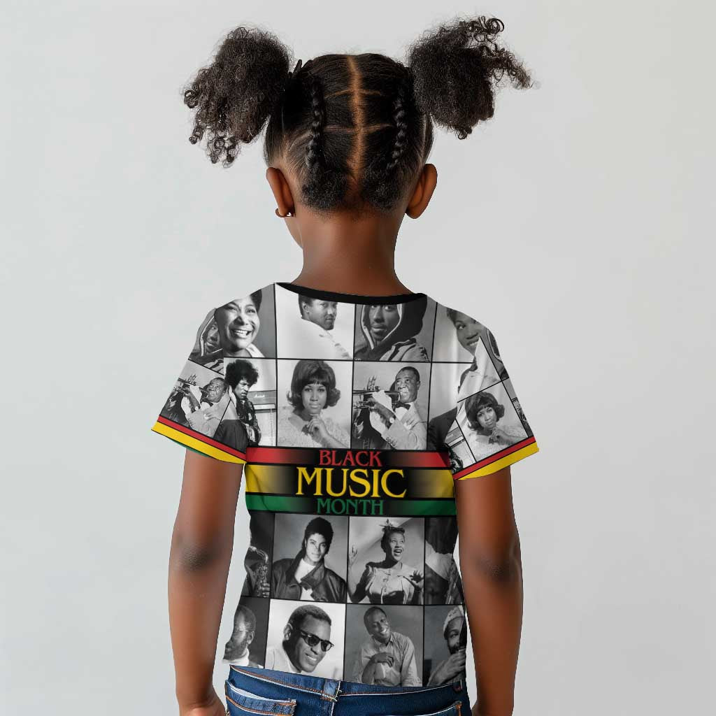 Black Music Month Legends Tribute Kid T shirt