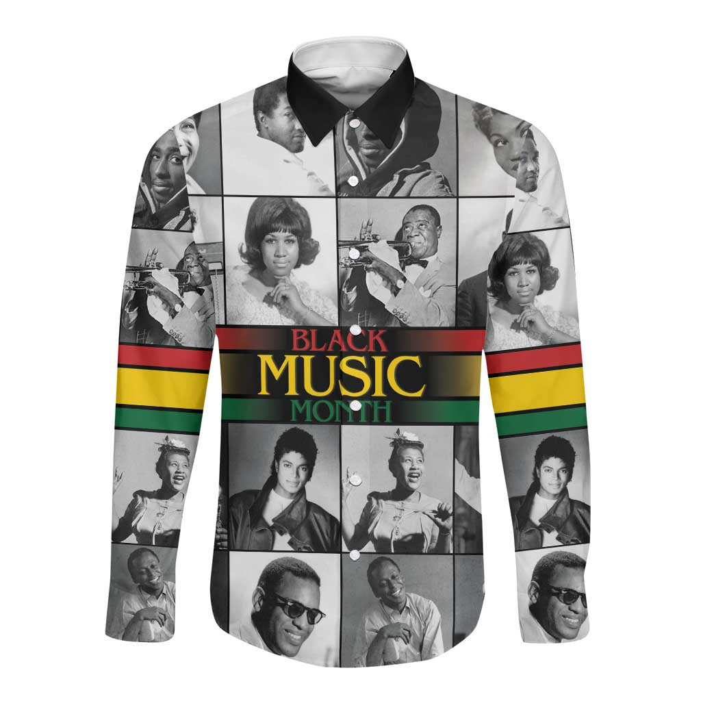 Black Music Month Legends Tribute Long Sleeve Button Shirt