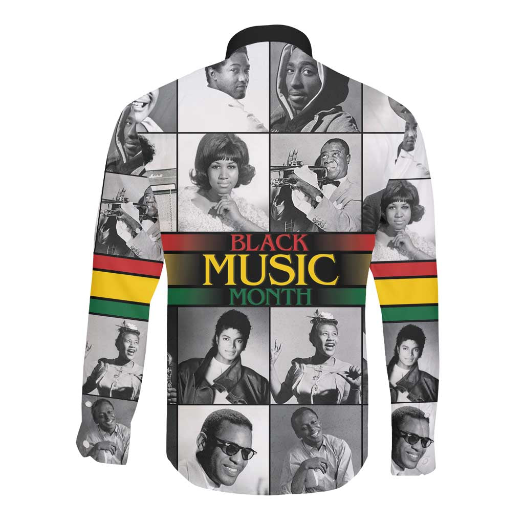 Black Music Month Legends Tribute Long Sleeve Button Shirt
