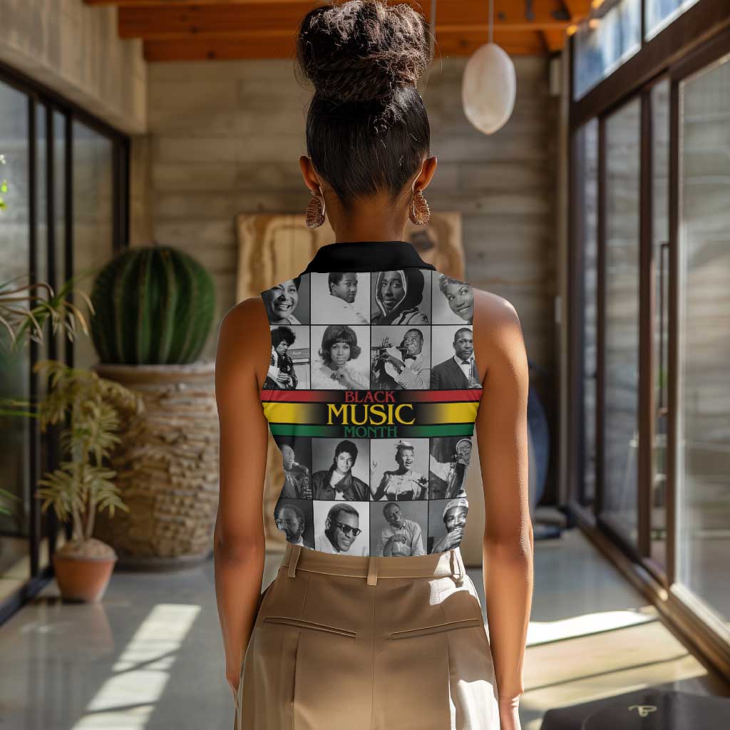 Black Music Month Legends Tribute Women Sleeveless Polo Shirt