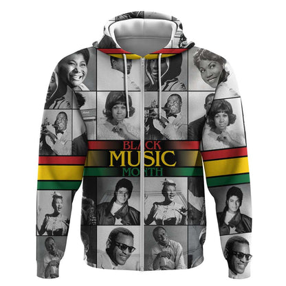 Black Music Month Legends Tribute Zip Hoodie