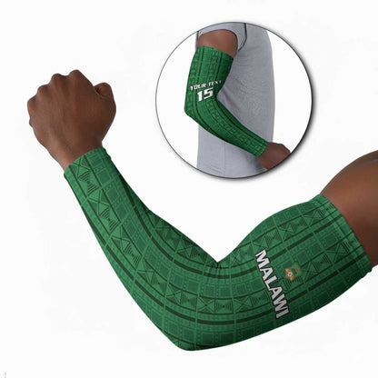 Custom Malawi Football Arm Sleeves Come On Flames - Green