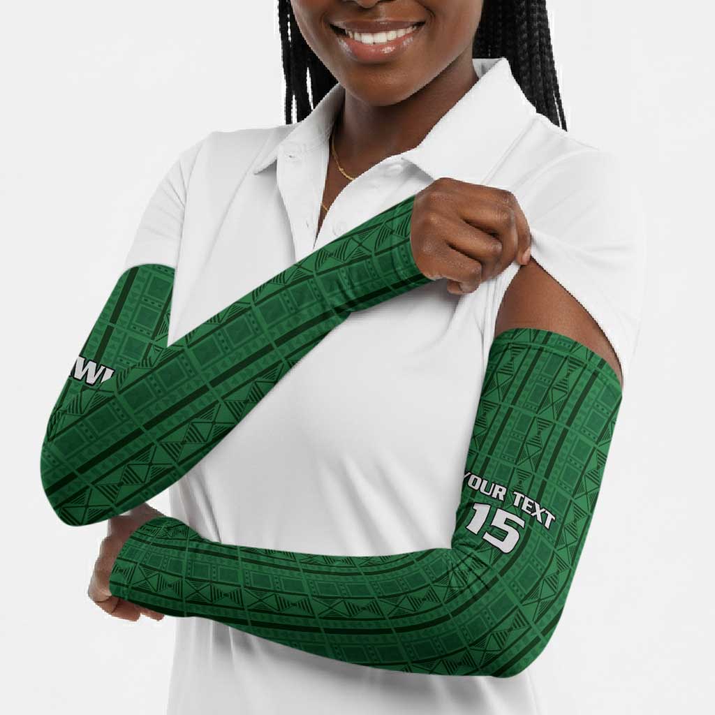 Custom Malawi Football Arm Sleeves Come On Flames - Green