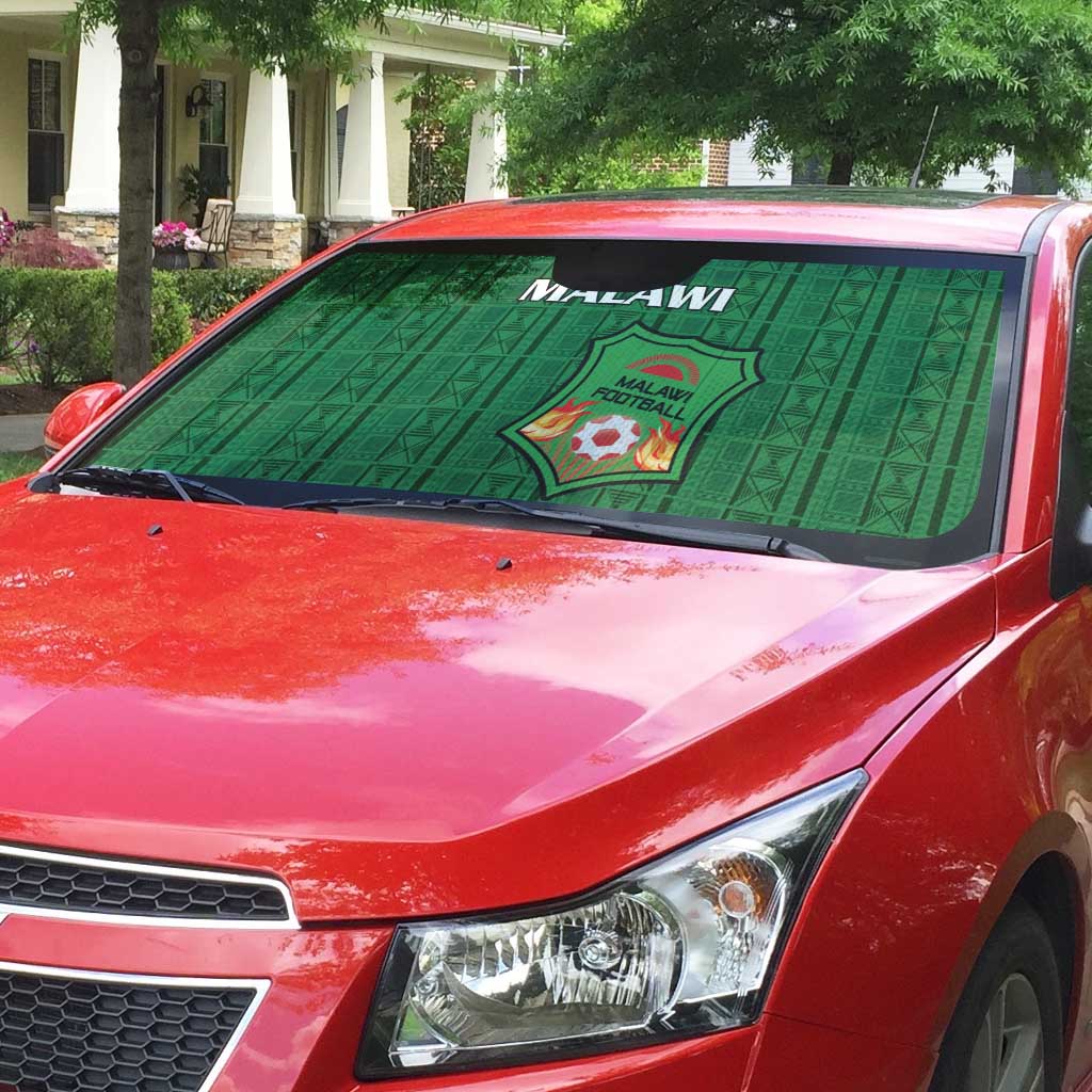 Malawi Football Auto Sun Shade Come On Flames - Green