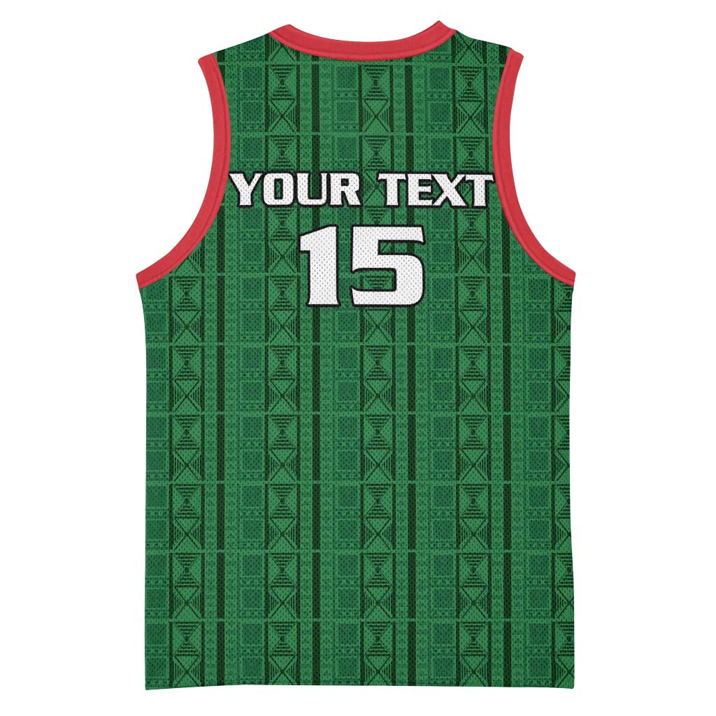 Custom Malawi Football Basketball Jersey Go Champions - Green LT15