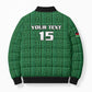 Custom Malawi Football Bomber Puffer Jacket Come On Flames - Green
