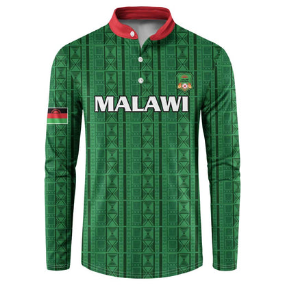Custom Malawi Football Button Sweatshirt Come On Flames - Green