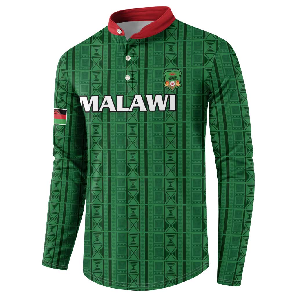 Custom Malawi Football Button Sweatshirt Come On Flames - Green