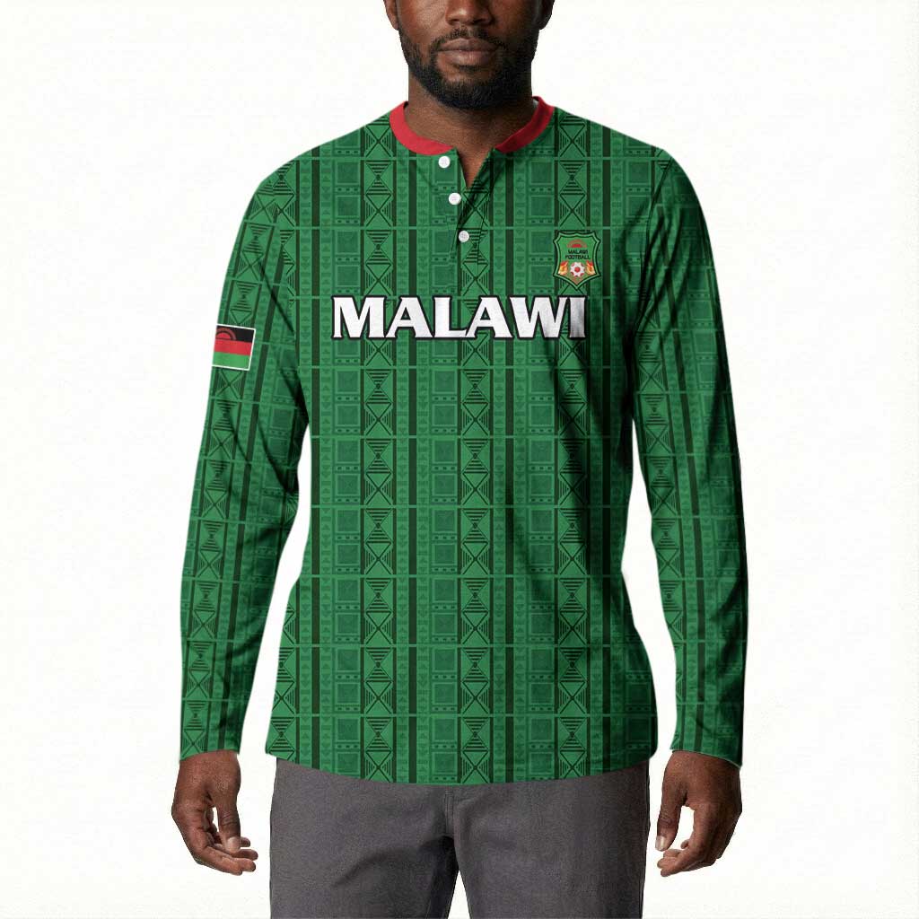 Custom Malawi Football Button Sweatshirt Come On Flames - Green