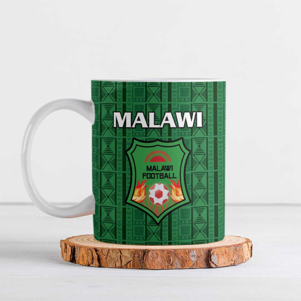 Custom Malawi Football Ceramic Mug Come On Flames - Green
