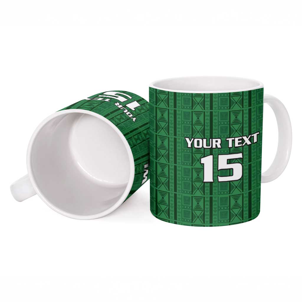 Custom Malawi Football Ceramic Mug Come On Flames - Green