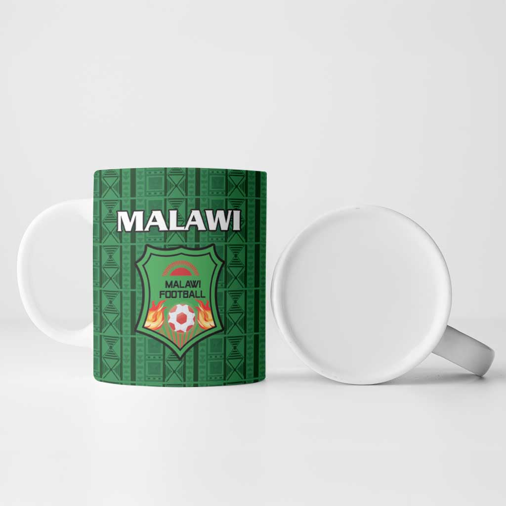 Custom Malawi Football Ceramic Mug Come On Flames - Green