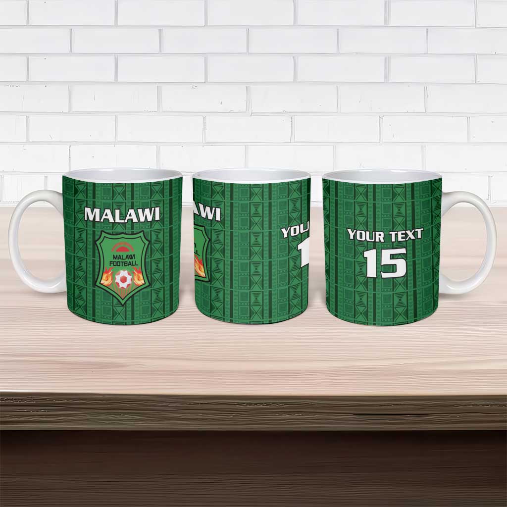 Custom Malawi Football Ceramic Mug Come On Flames - Green