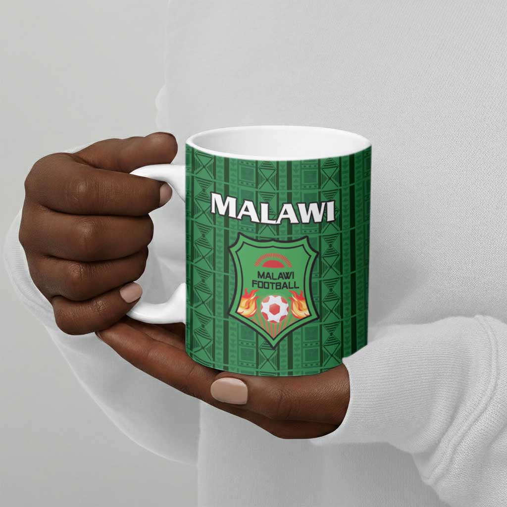 Custom Malawi Football Ceramic Mug Come On Flames - Green