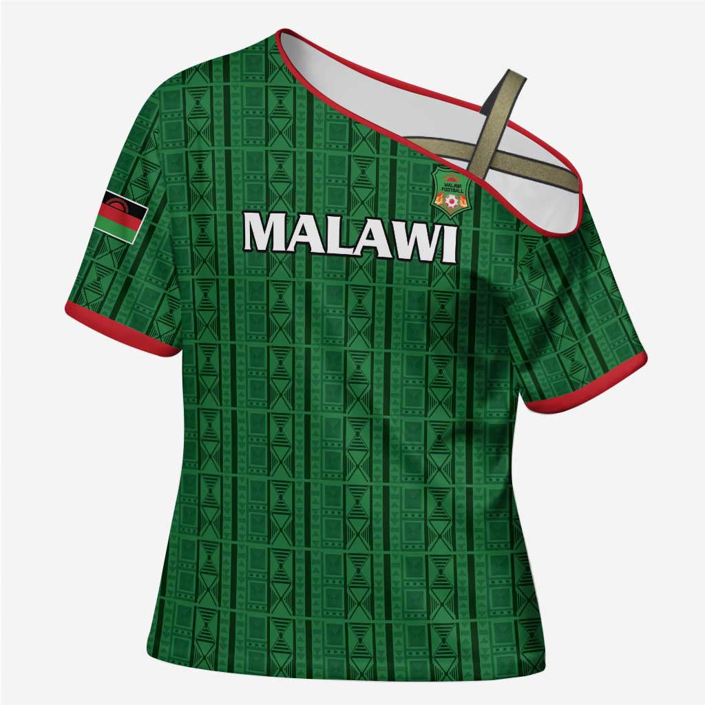 Custom Malawi Football Cross Shoulder Shirt Come On Flames - Green