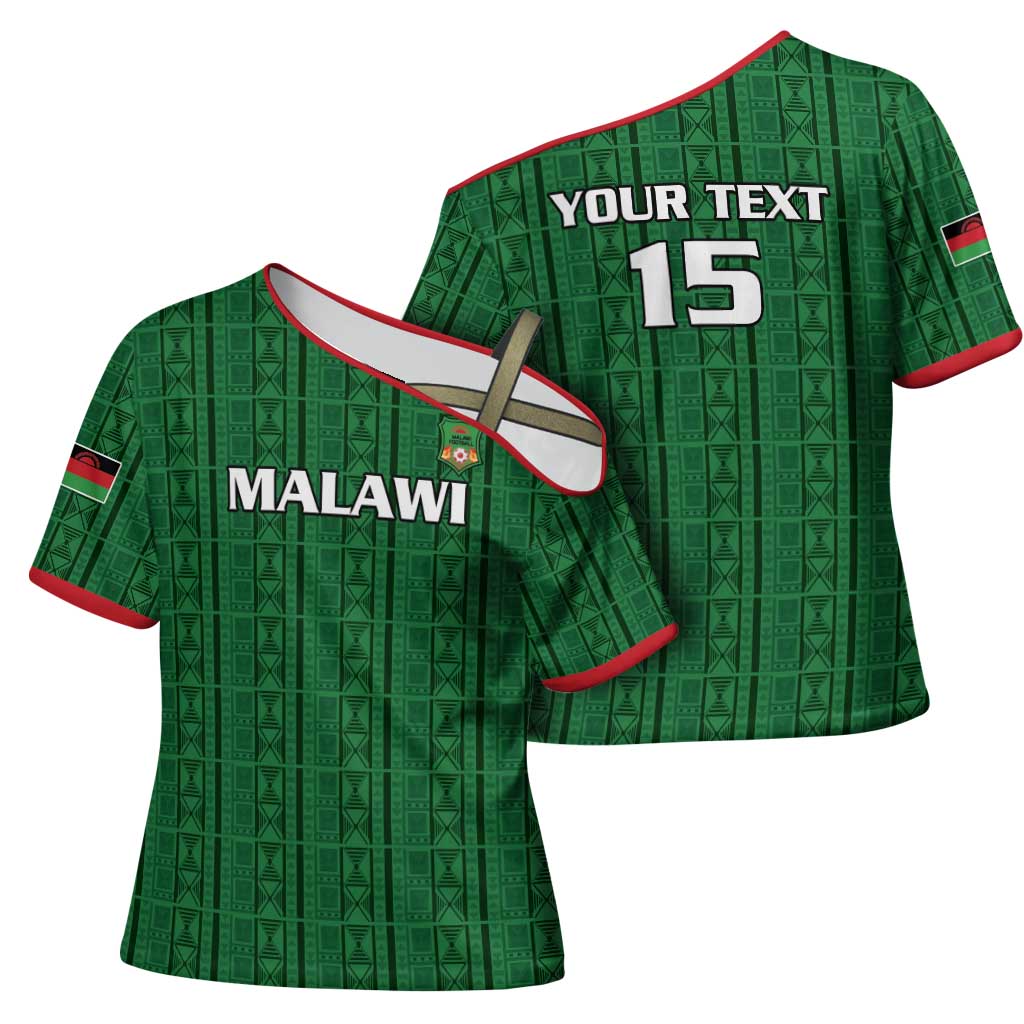 Custom Malawi Football Cross Shoulder Shirt Come On Flames - Green
