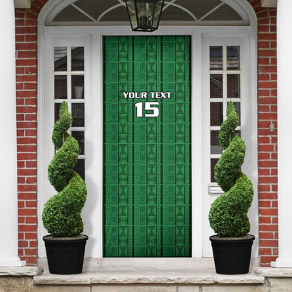 Custom Malawi Football Door Cover Come On Flames - Green