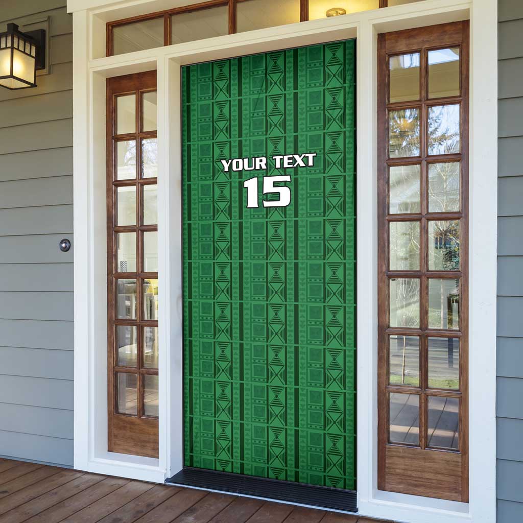 Custom Malawi Football Door Cover Come On Flames - Green