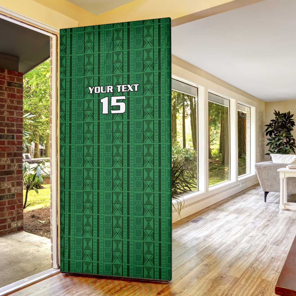 Custom Malawi Football Door Cover Come On Flames - Green