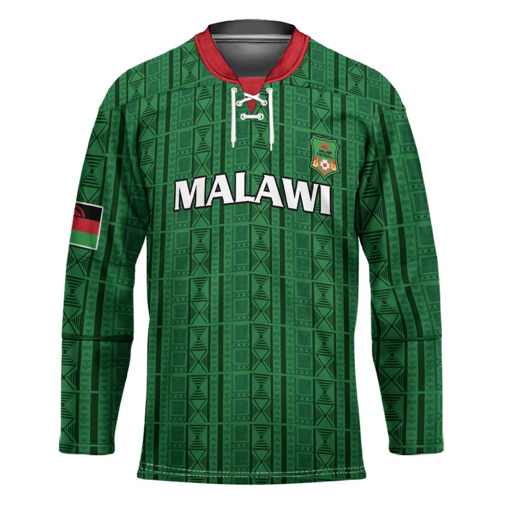 Custom Malawi Football Hockey Jersey Come On Flames - Green