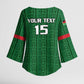 Custom Malawi Football Kimono Sleeve Blouse Come On Flames - Green