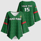 Custom Malawi Football Kimono Sleeve Blouse Come On Flames - Green