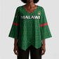 Custom Malawi Football Kimono Sleeve Blouse Come On Flames - Green