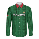 Custom Malawi Football Long Sleeve Button Shirt Go Champions - Green - African Pride