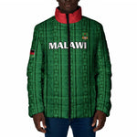 Custom Malawi Football Padded Jacket Come On Flames - Green