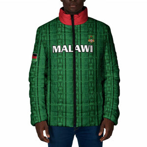 Custom Malawi Football Padded Jacket Come On Flames - Green
