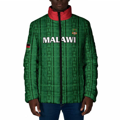 Custom Malawi Football Padded Jacket Come On Flames - Green