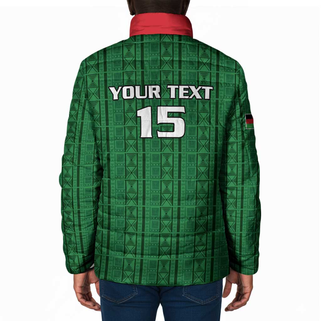 Custom Malawi Football Padded Jacket Come On Flames - Green